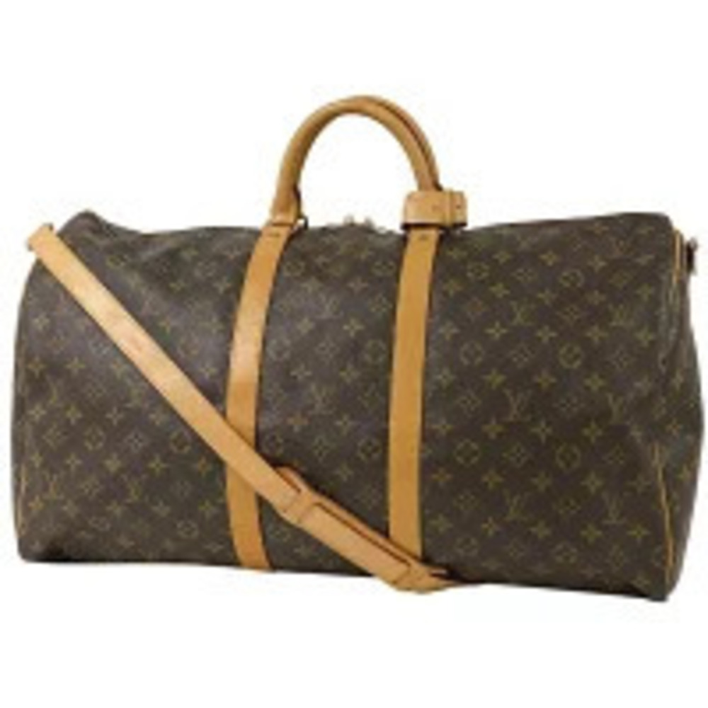 Louis Vuitton Keepall Bandoulire Travel Business Trip Boston Bag Monogram Brown